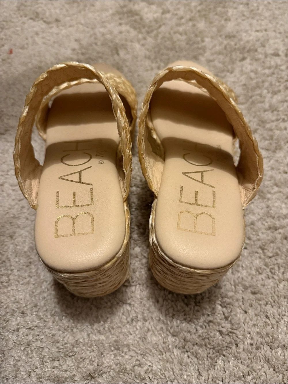 BEACH By Matisse Woven Straw Platform Sandals in Natural Size 7